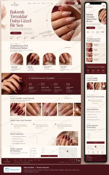 Sample website design for Nail Salons & Nail Art Studios