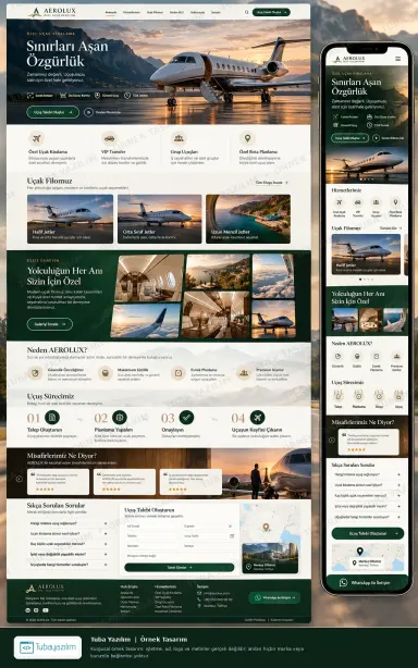 Sample website design for Private Jet & Air Charter Companies