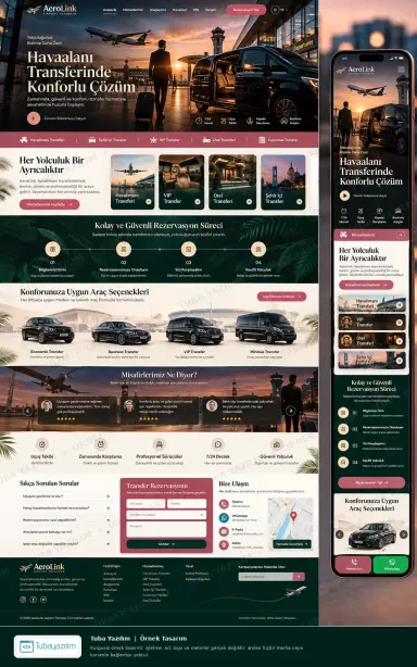 Sample website design for Airport Transfer & VIP Transfer Companies