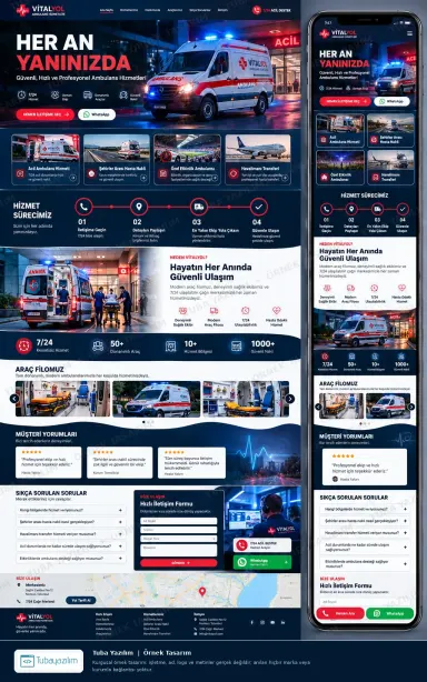Sample website design for Ambulance Services