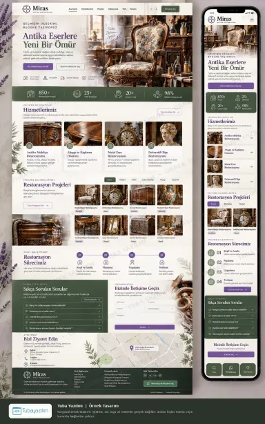 Sample website design for Antique & Wood Restoration Specialists