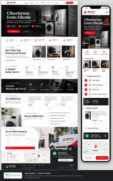 Sample website design for Authorised Service Centres