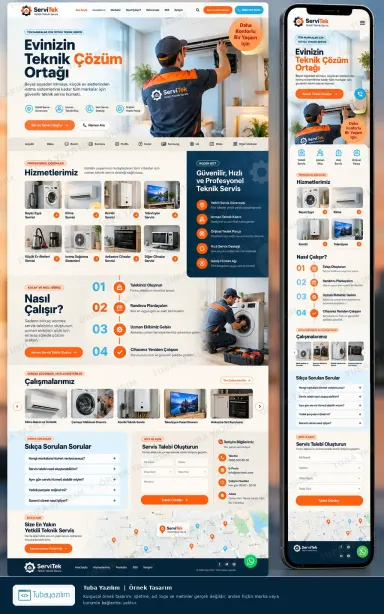 Sample website design for Authorised Service Centres