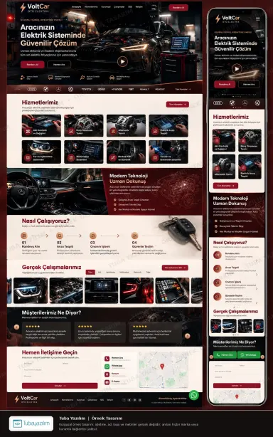 Sample website design for Auto Electrical & Electronics Workshops