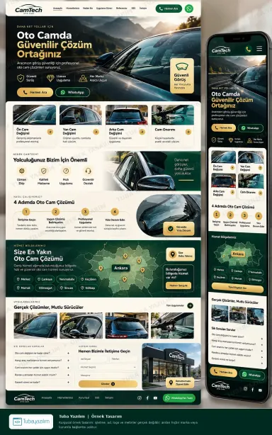 Sample website design for Car Glass Repair & Replacement Shops
