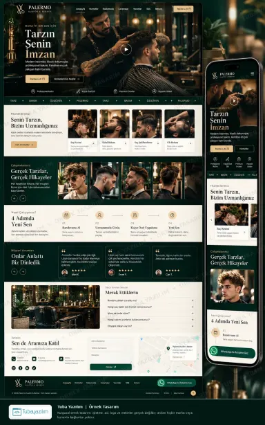 Sample website design for Barber Shops
