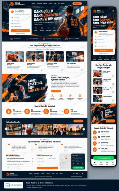 Sample website design for Sports Clubs & Academies