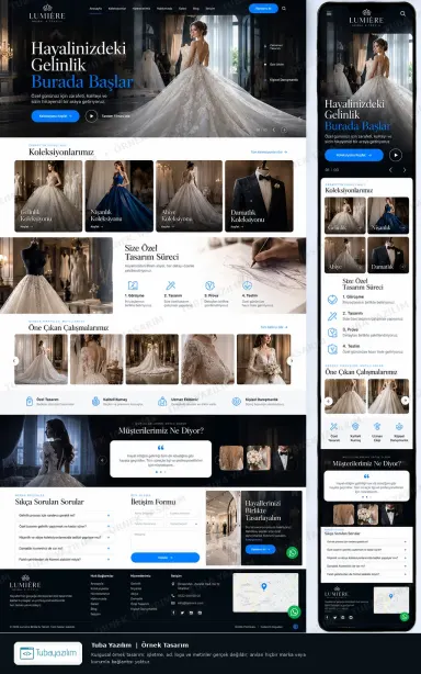 Sample website design for Wedding Dress Shops