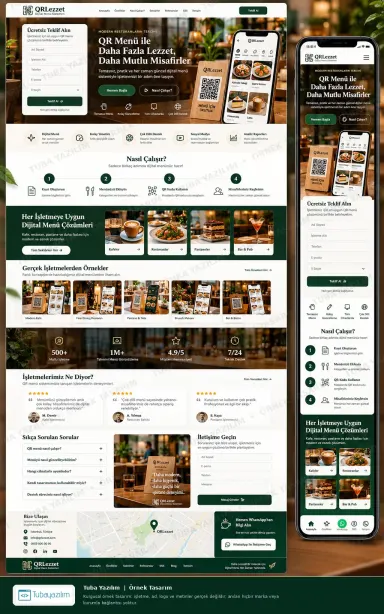 Sample website design for Restaurant QR Menu & Ordering Systems
