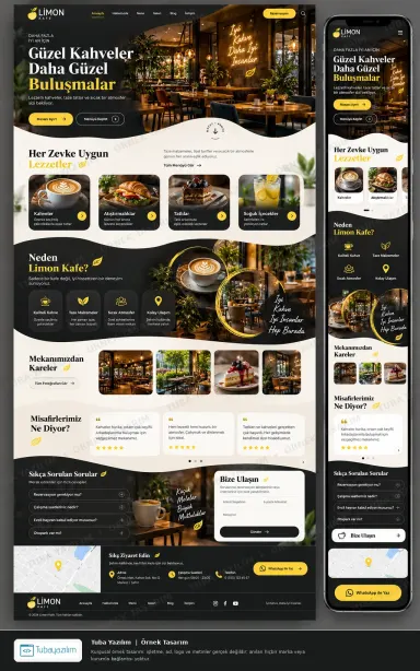 Sample website design for Cafes & Coffee Shops
