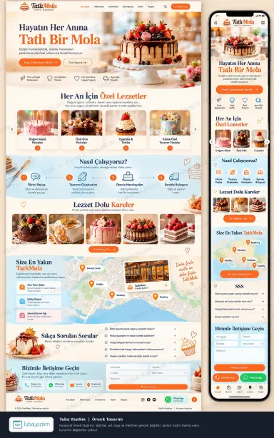 Sample website design for Cake Shops