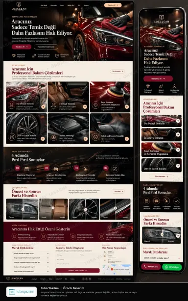 Sample website design for Car Wash & Detailing Centres