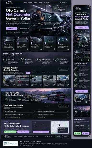 Sample website design for Car Glass Repair & Replacement Shops