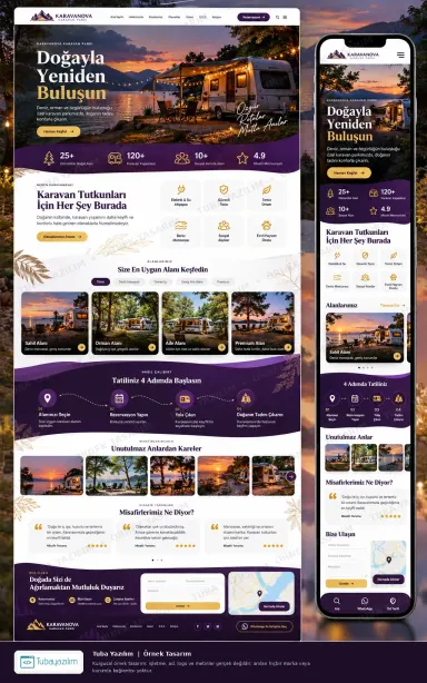 Sample website design for Camping & Caravan Parks