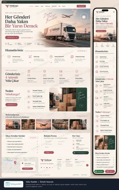 Sample website design for Cargo & Parcel Shipping Companies