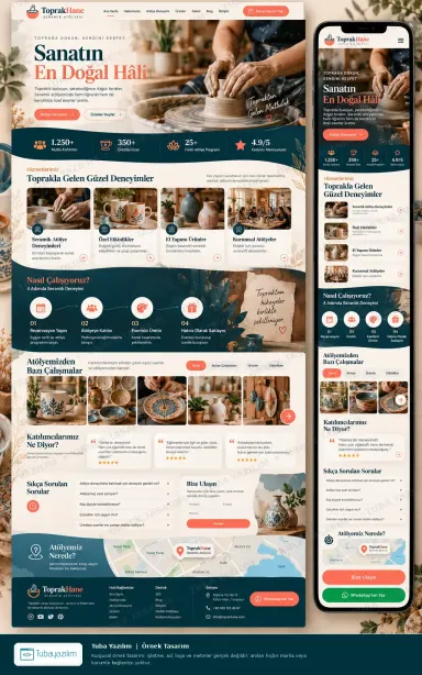 Sample website design for Art Studios & Craft Workshops