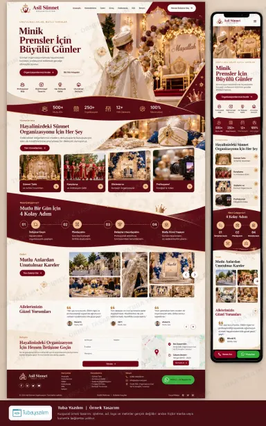 Sample website design for Party & Celebration Planners