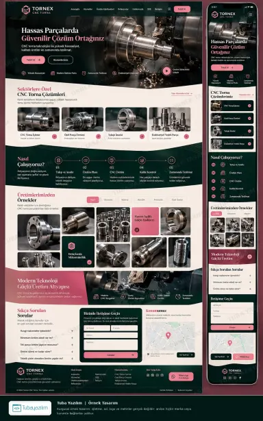 Sample website design for CNC Machining Workshops