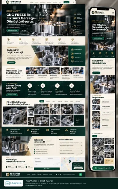Sample website design for CNC Machining Workshops
