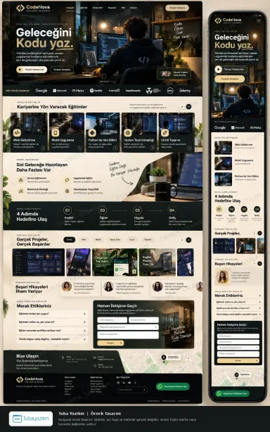 Sample website design for Coding & AI Training Academies