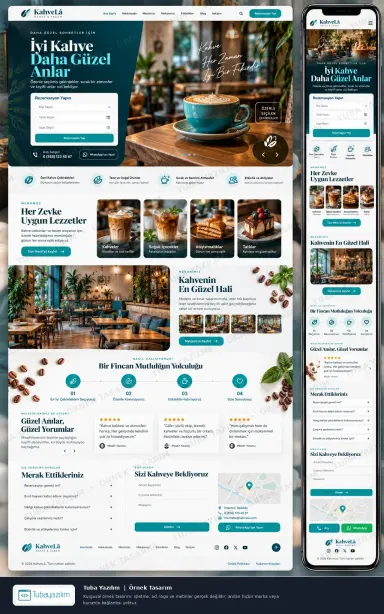 Sample website design for Cafes & Coffee Shops