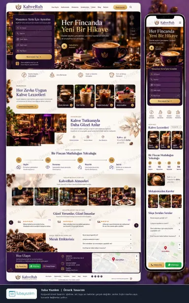 Sample website design for Cafes & Coffee Shops
