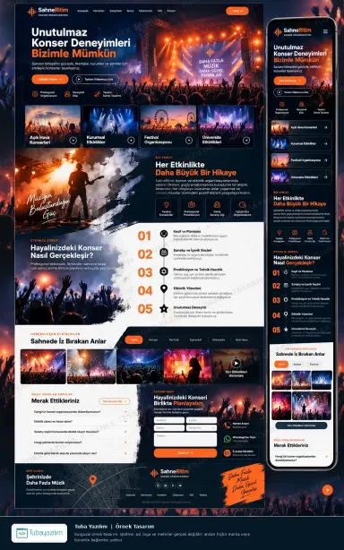 Sample website design for Concert & Festival Organisers