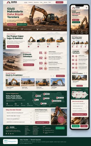 Sample website design for Heavy Equipment Rental Companies