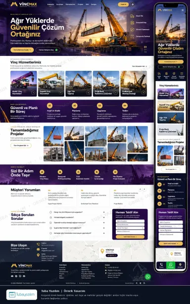 Sample website design for Crane Rental & Lifting Companies