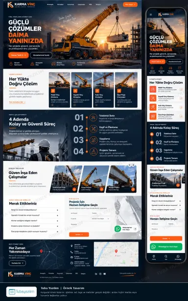 Sample website design for Crane Rental & Lifting Companies