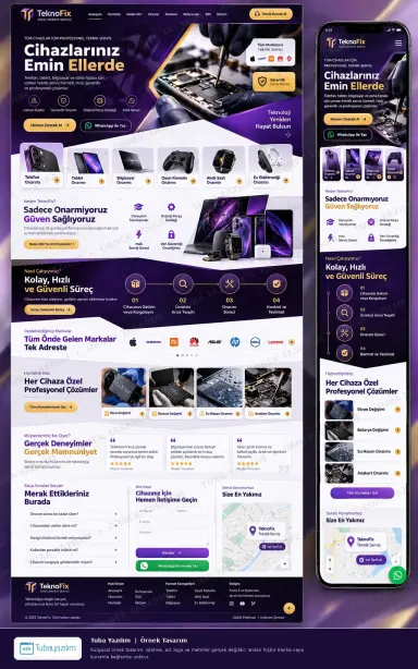 Sample website design for Electronics & TV Repair Services