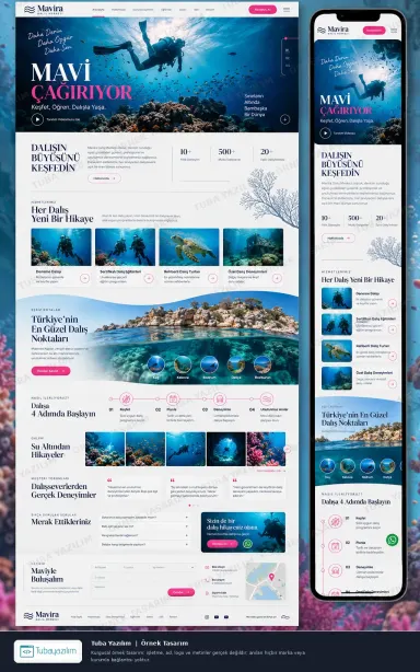 Sample website design for Diving Centres
