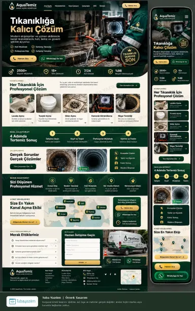 Sample website design for Leak Detection & Drain Cleaning Services