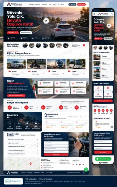 Sample website design for Driving Schools