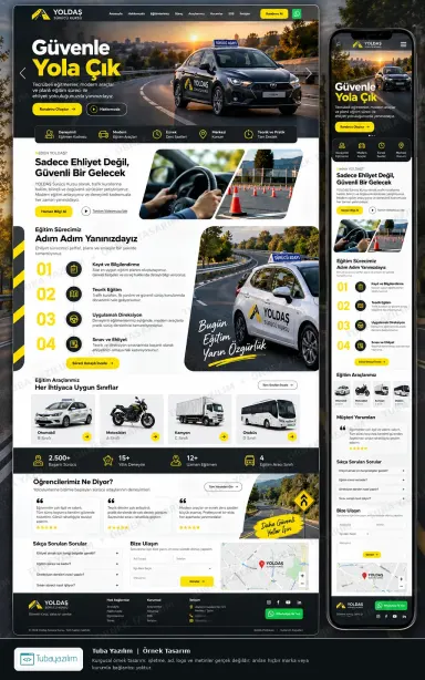 Sample website design for Driving Schools