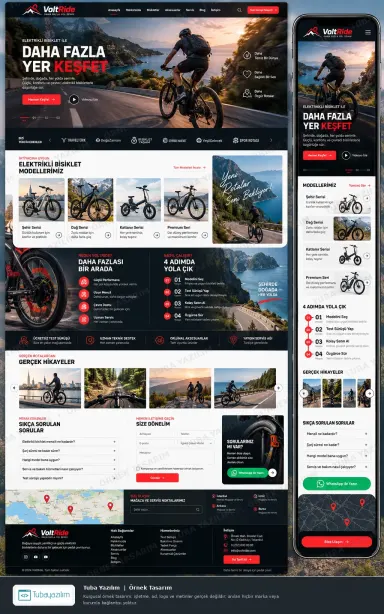 Sample website design for Electric Bike & Scooter Shops