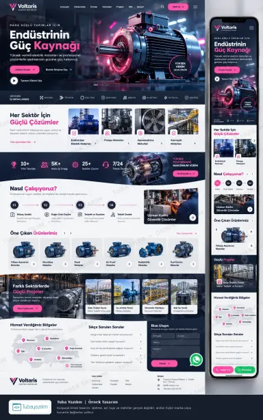 Sample website design for Electric Motor Suppliers