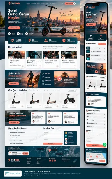 Sample website design for Electric Bike & Scooter Shops