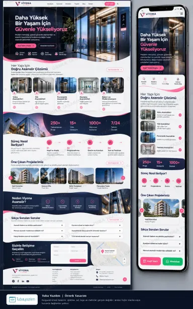 Sample website design for Elevator Companies