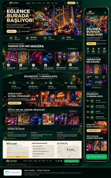 Sample website design for Entertainment Centres & Adventure Parks
