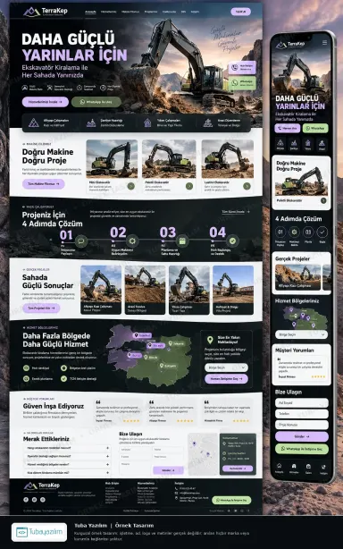 Sample website design for Heavy Equipment Rental Companies