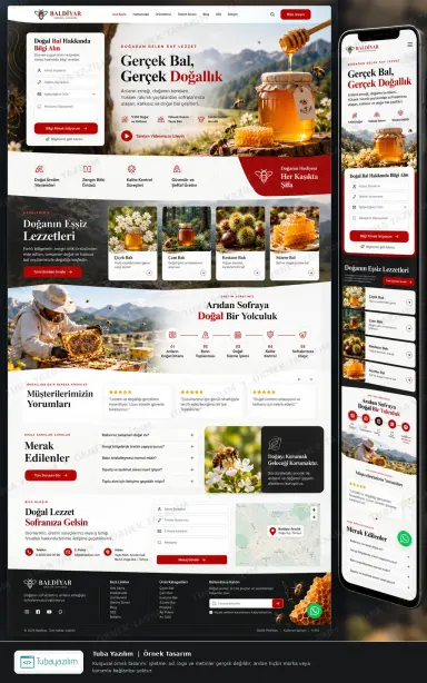 Sample website design for Honey Producers & Honey Shops