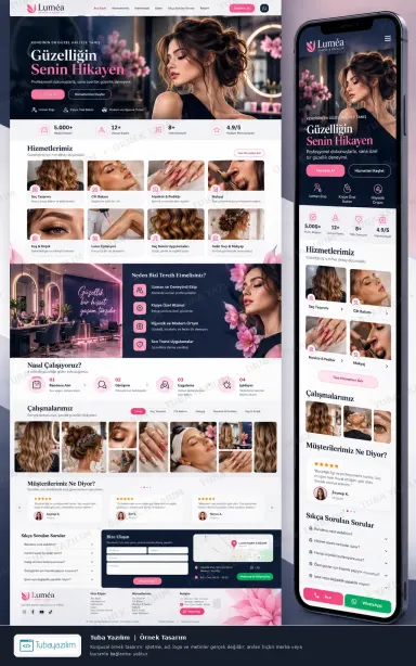 Sample website design for Hair Salons