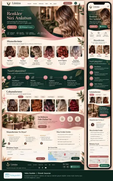 Sample website design for Hair Salons