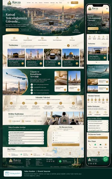 Sample website design for Hajj & Umrah Tour Operators