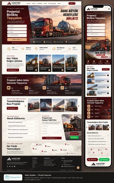 Sample website design for Heavy Haulage & Heavy Transport Companies