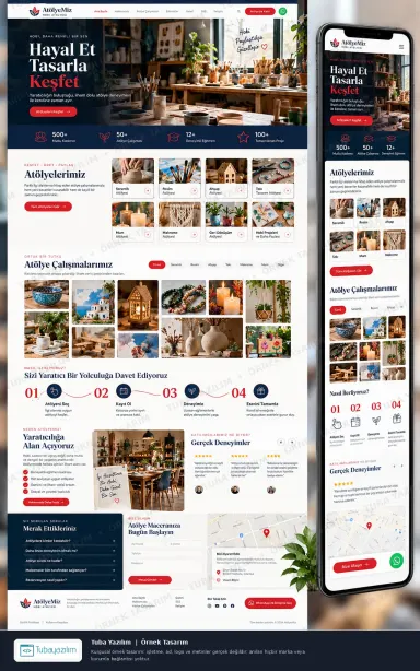 Sample website design for Art Studios & Craft Workshops