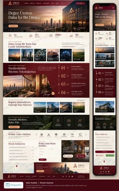 Sample website design for Holding Companies