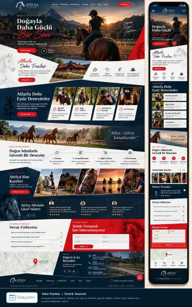 Sample website design for Equestrian Clubs & Horse Stables