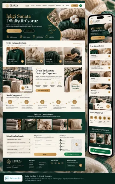 Sample website design for Knitwear Manufacturers & Shops